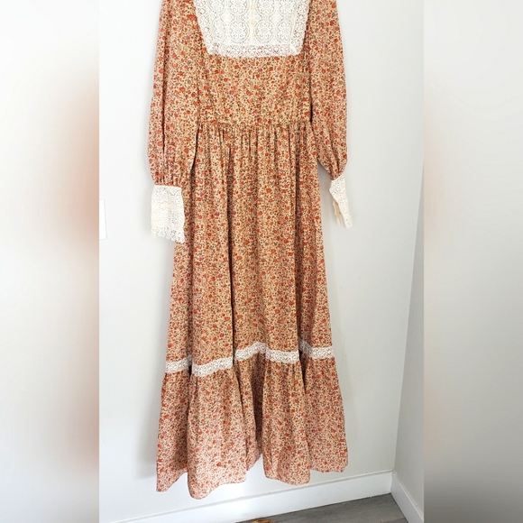 Prairie Dress Vintage 1970s 1980s hand crafted medium - Picture 3 of 8